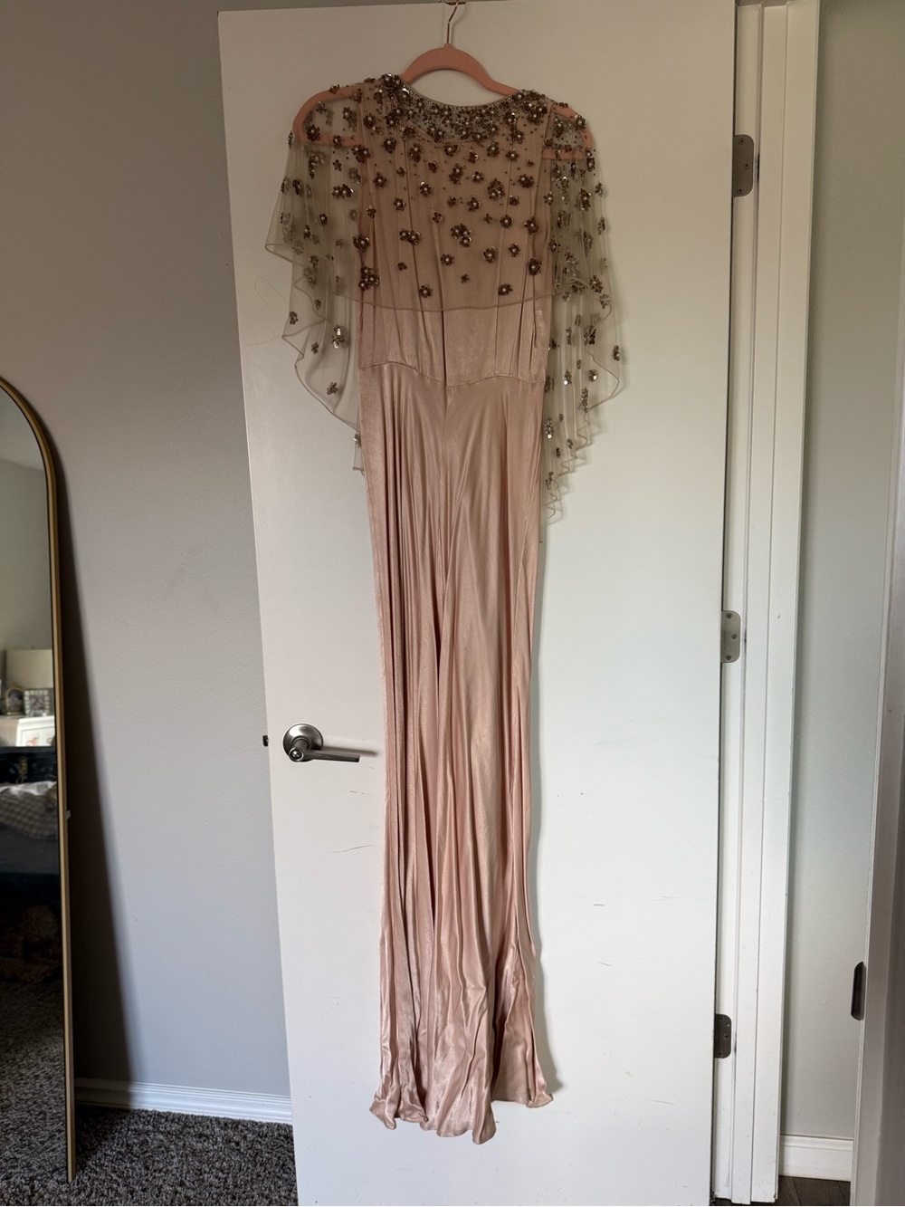 BHLDN Ghost London Alexia maxi dress with BHLDN beaded Cape XS